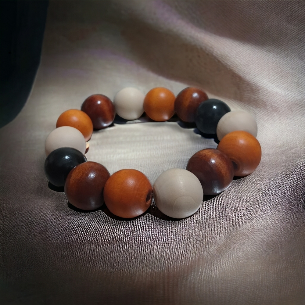 Large Wooden Beaded Bracelet